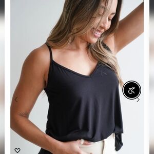 Carly Jean Los Angeles Favorite Black Spaghetti Strap Top